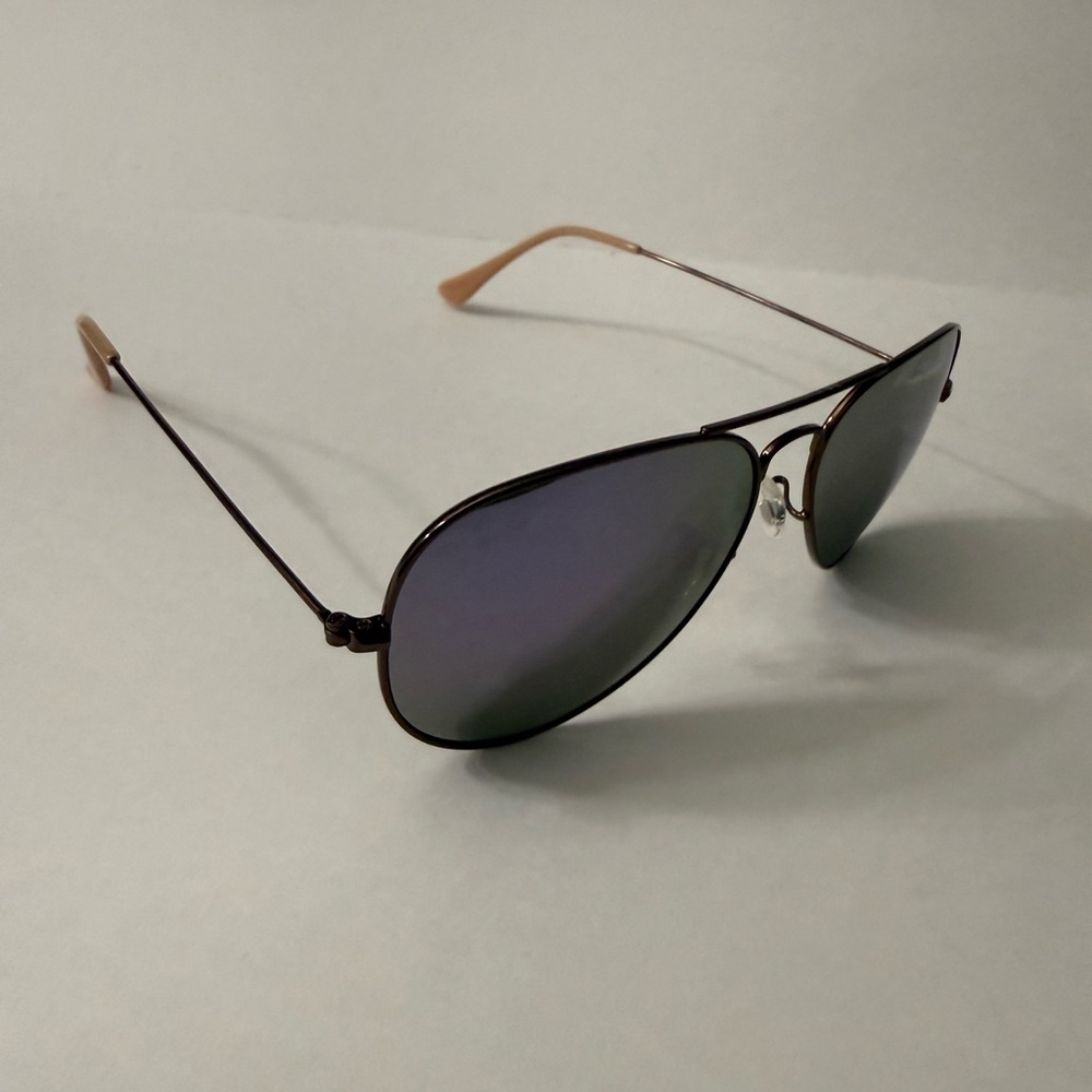 Ray-Ban Aviator Sunglasses RB3025 58mm Bronze Frame & Purple Green Lenses Unisex - Picture 9 of 13